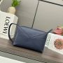 Loewe Puzzle Fold Pochette-Deep blue