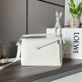 Loewe Small Puzzle in Grained Calfskin-white