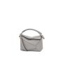 Loewe Small Puzzle in Grained Calfskin-Ash grey 