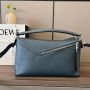 Loewe Men's Large Puzzle bag in grained calfskin-dark blue