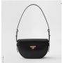 Prada Arqué leather shoulder bag with flap