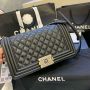 Medium Boy Chanel Handbag  in Lambskin 