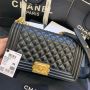 Medium Boy Chanel Handbag  in Lambskin 