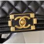 Small Boy Chanel Flap Bag with Handle in Lambskin 