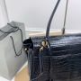 Balenciaga Rodeo Large Handbag Crocodile Embossed - Black