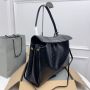 Balenciaga Rodeo Large Handbag Crocodile Embossed - Black